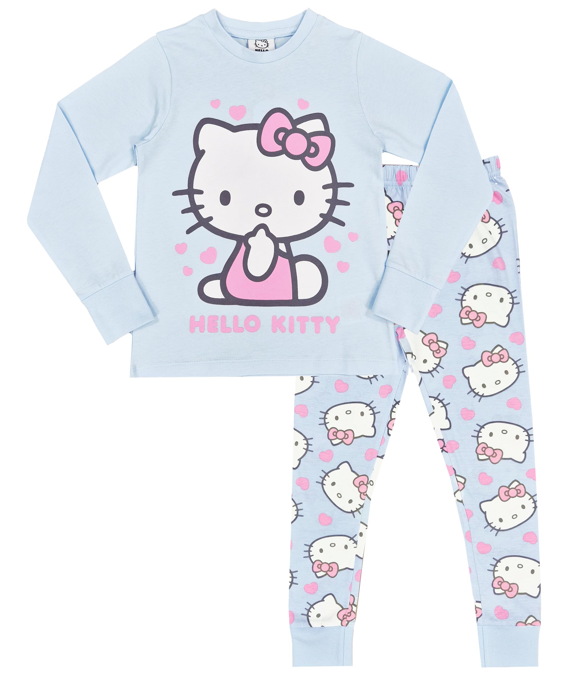 Hello Kitty Girls Multicolour Pyjamas Cat Pjs Nightwear Blue, 5-6 Years