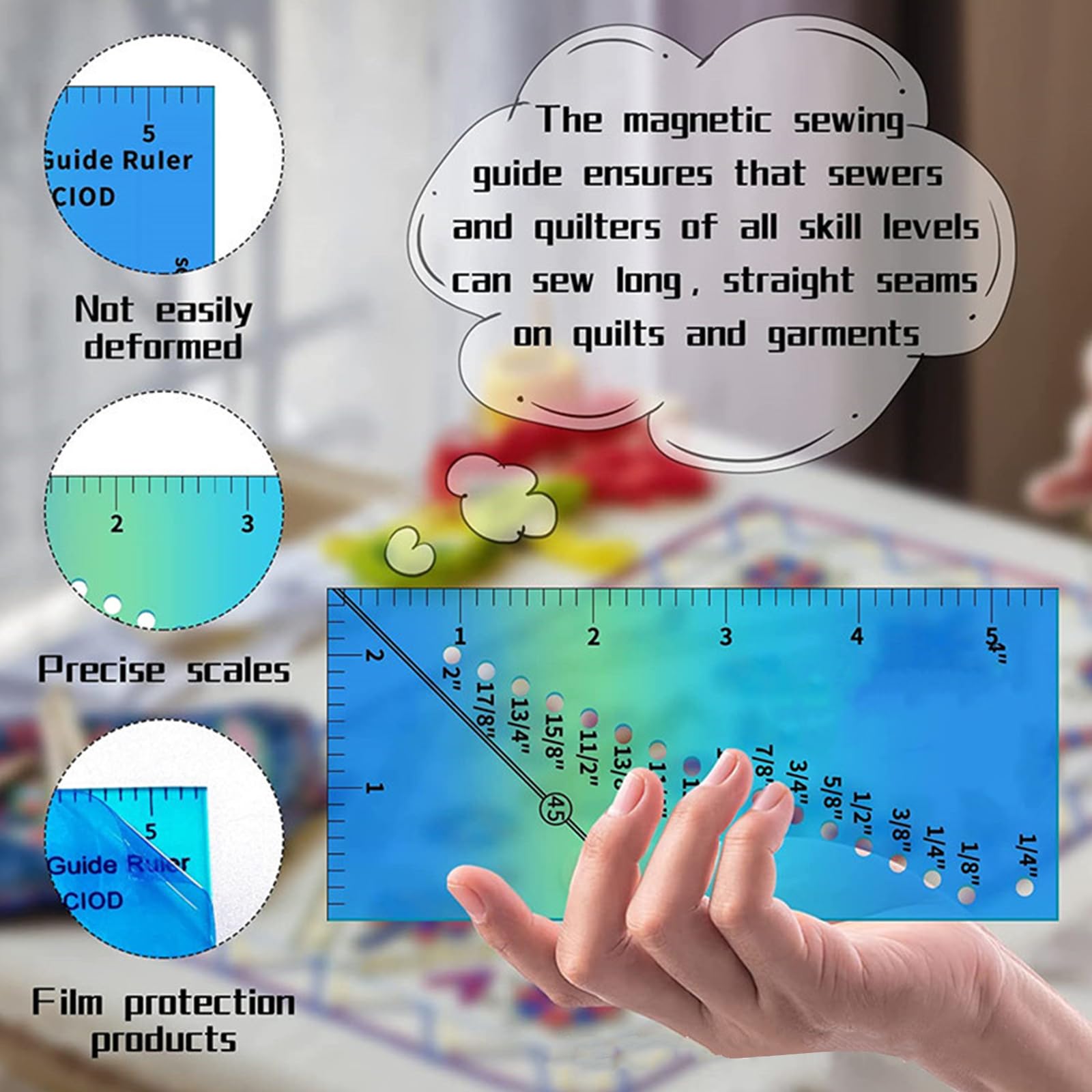 Finger Sewing Ruler Sewing Measurement Gauge 4mm Seam Guide For Hand ...
