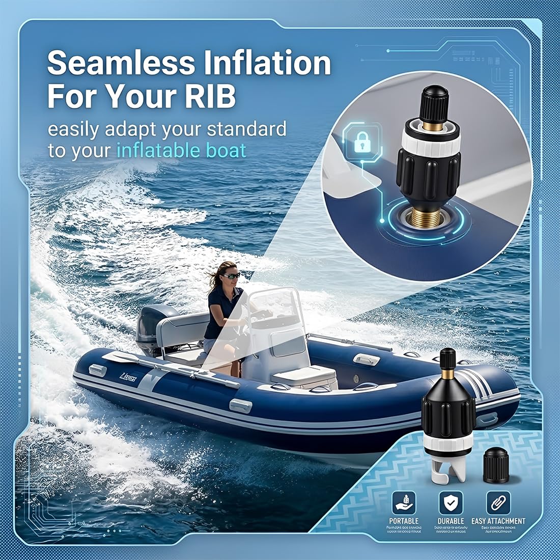 Adattatore per Pompa, 2Pcs Adattatore per Kayak, Convertitore di Valvola D'aria Multifunzionale Gonfiabile per Tavola da Surf, Paddle, Kayak, Gommoni, Barche da Pesca