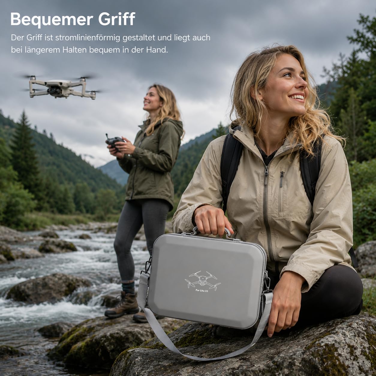 Tasche für DJI Lito X1 Fly More Combo, Hartschalen Koffer Tragetasche kompatibel mit RC-N3 Fernsteuerung, 3 Akkus, Ladegerät-Hub und Zubehör, wasserdichte Schutztasche für Outdoor-Reisen