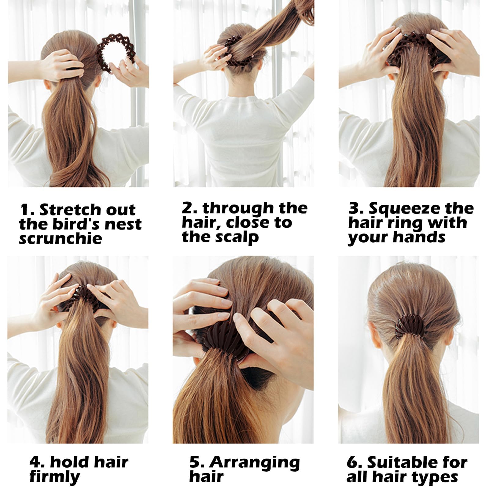 Bird Nest - Pinza mágica para el cabello, pinzas para el pelo de nido de pájaros para mujeres, pinzas para el pelo de nido de pájaros, accesorios para el cabello para mujer, moños, cola de caballo 3
