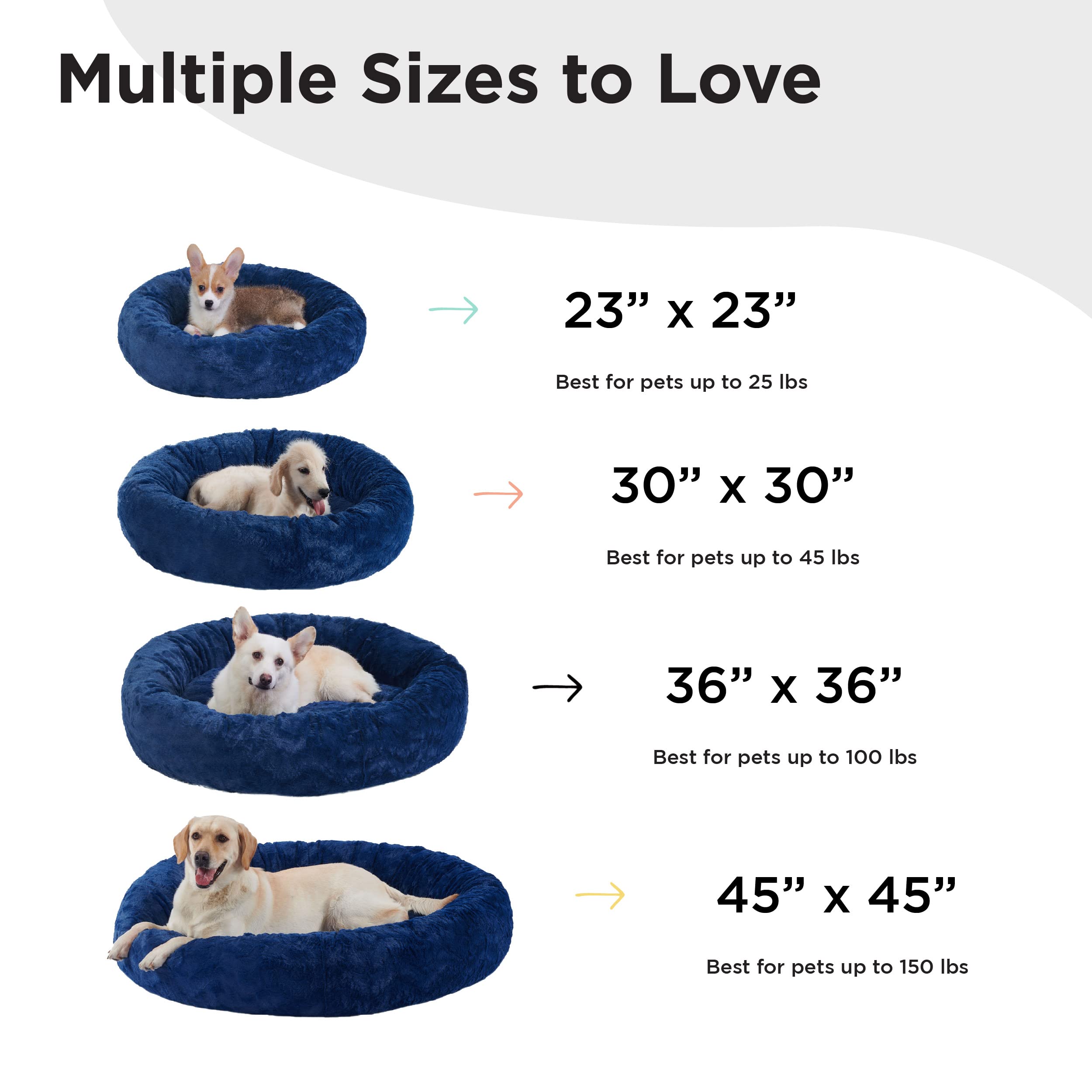 Best Friends by Sheri The Original Calming Donut Cat and Dog Bed in Lux