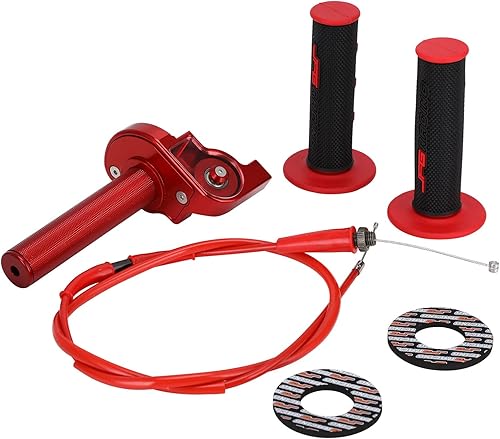 Miniatura 32 de JFG RACING Asamblea del acelerador de motocicleta, empuñaduras de acelerador giratorio de 7/8 pulgadas con eje giratorio cable de acelerador CNC
