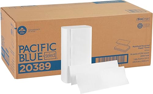 Georgia-Pacific Toallas de papel multipliegue Pacific Blue Select de GP PRO (Georgia-Pacific), 20389, 250 toallas de papel por paquete, 16 paquetes