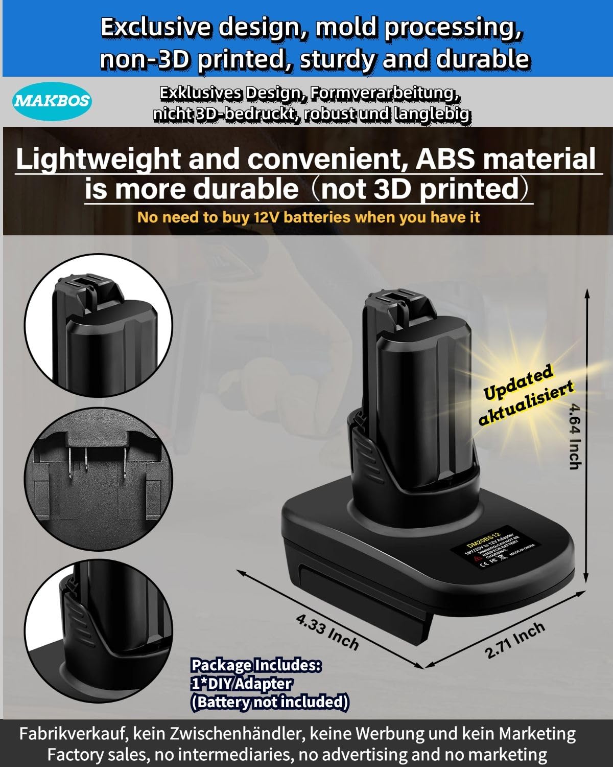 Adattatore DeWalt 18V/20V Or Milwaukee 18V Per BOSCH - Foto 11