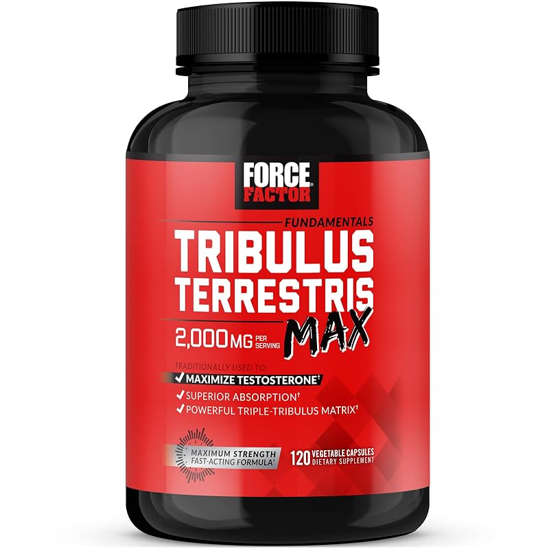 Force Factor Suplemento Fitoterápico Tribulus terrestris 2.000 mg 120 cápsulas