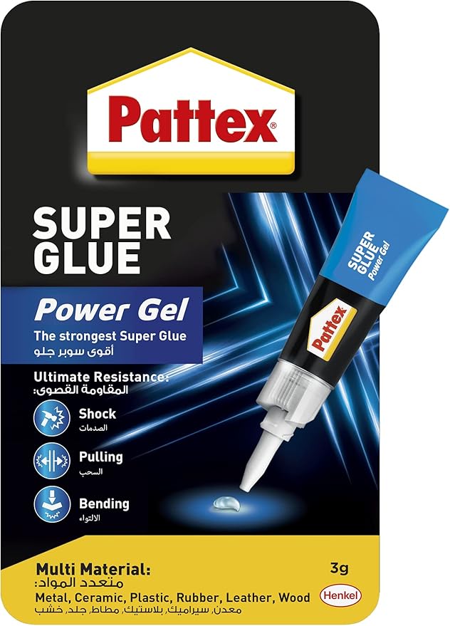 Pattex Super Glue Power Gel, Strong All Purpose Adhesive For Flexible