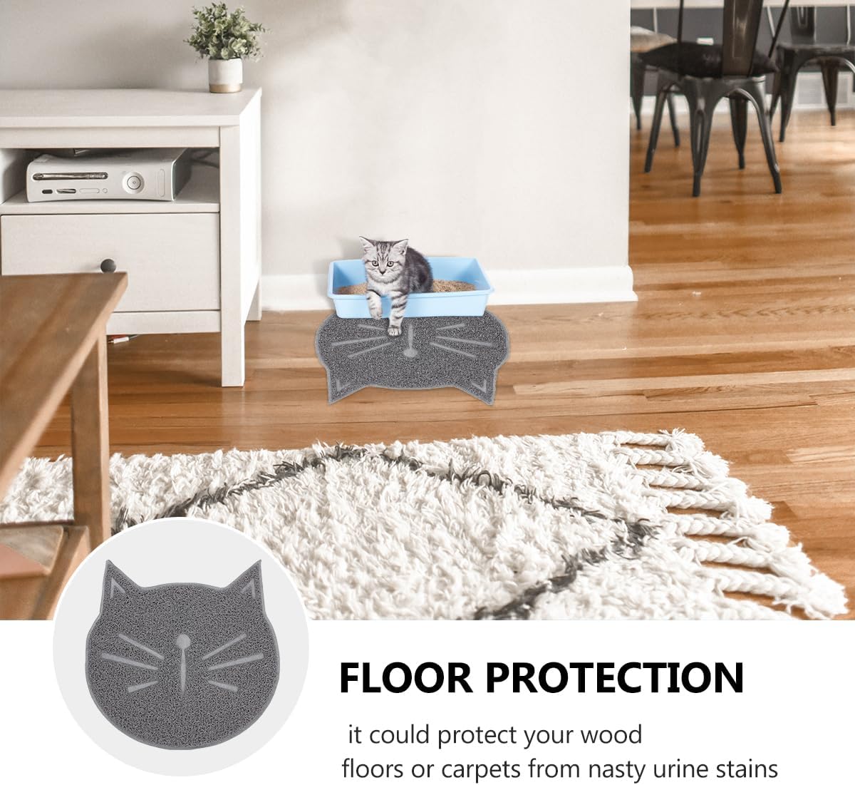 Washable Cat Litter Mat Cat Litter Mat Scratching Pads for Box Control Household Non-Slip Soft