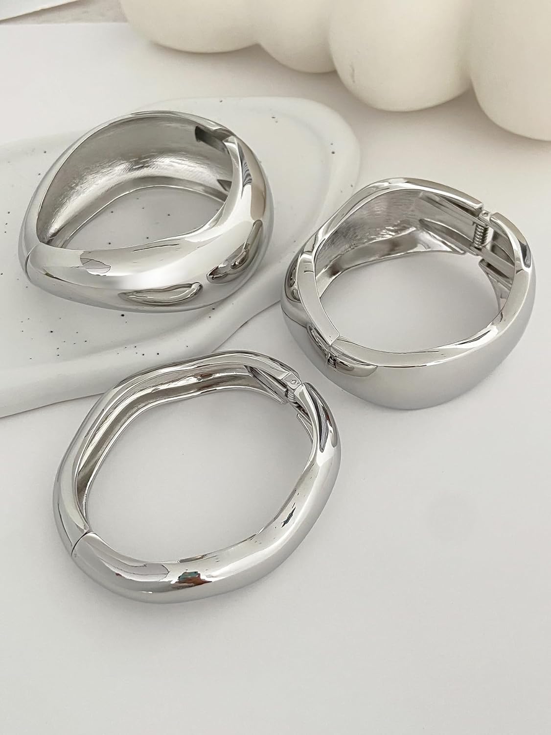 Chunky Gold Bangles Bracelets for Women Trendy Stack Statement Bangle Irregular Cuff Bracelets Fashion Jewelry Gift - Image 5