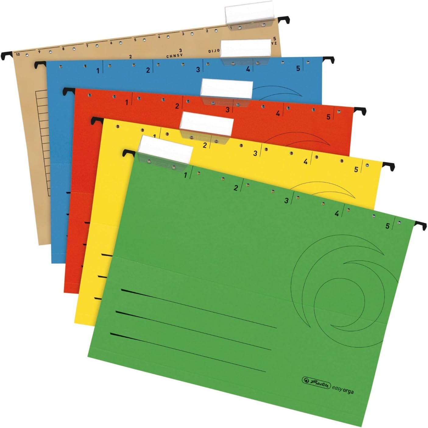 Herlitz A4 Suspension File - Assorted Colours (5 Pieces)