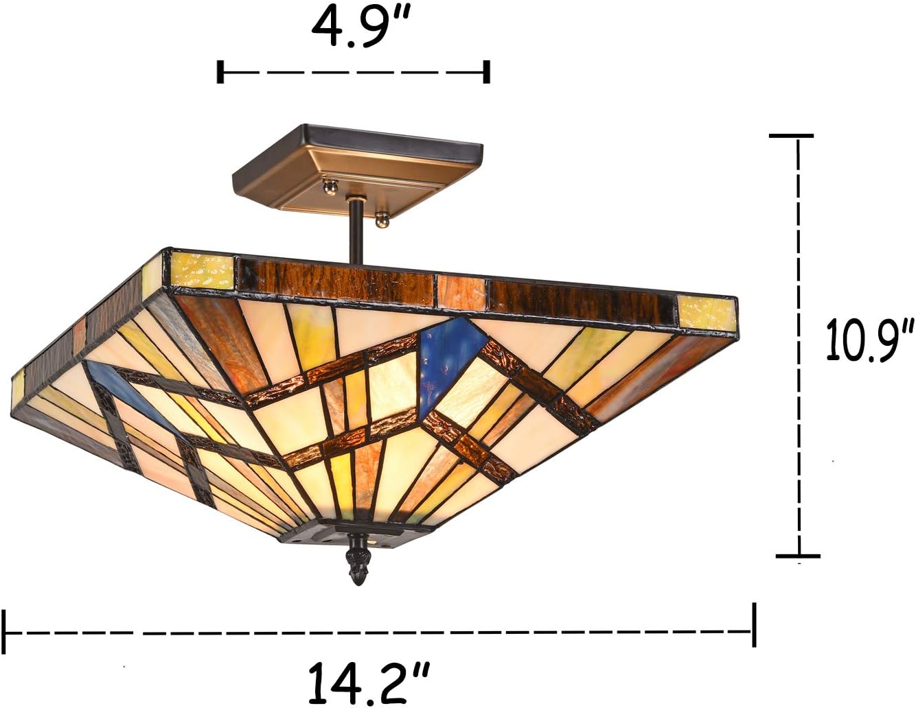 70% оƒƒ Evеrуthіng Capulina Tiffany Ceiling Light Pendant Lamp Stained Glass Ceiling Light Hanging Light Fixtures W14 for Living Room Bedroom Hallway