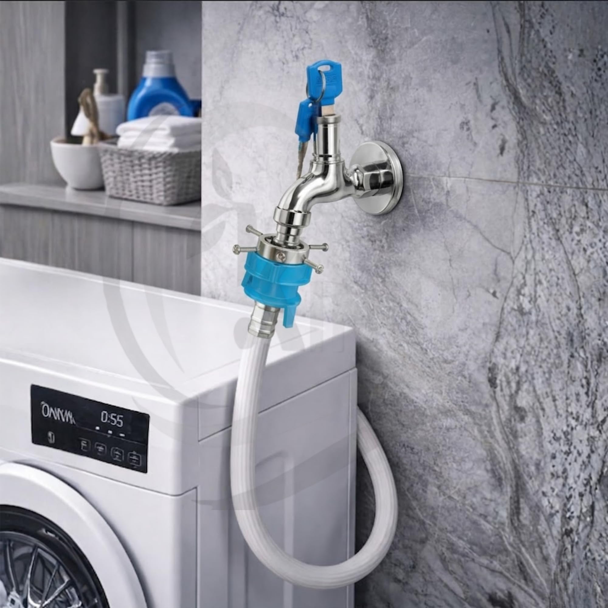 KINIK Lockable Water Tap with Key | Brass Pillar Cock with Hose Nozzle | Anti-Theft Garden & Outdoor Faucet for Washing Machine & Home Use 4