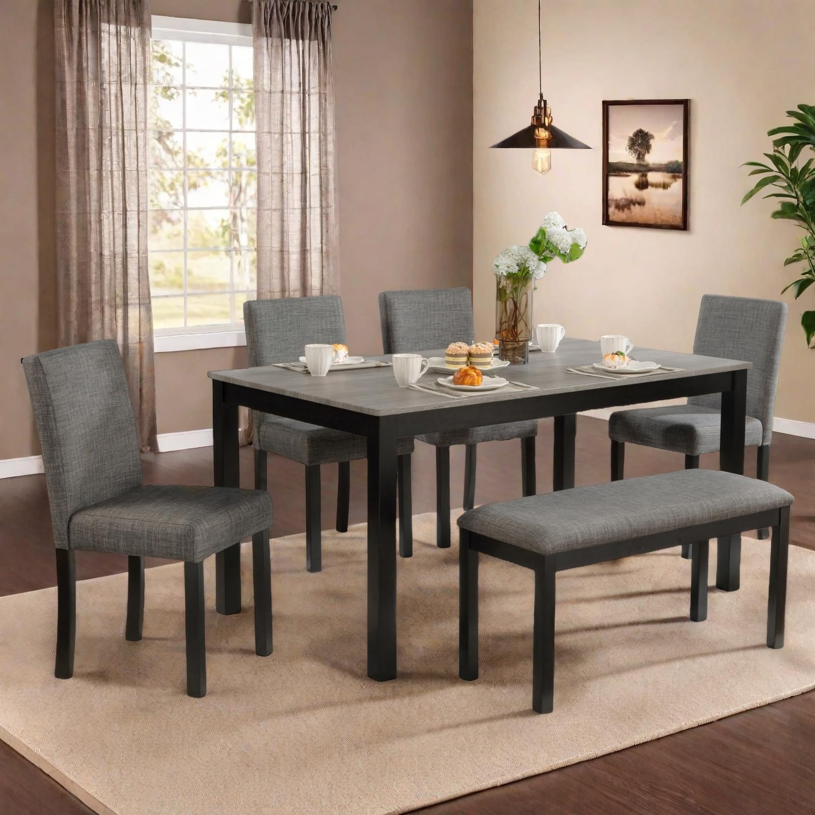 Black Counter Height 6-Piece Dining Set