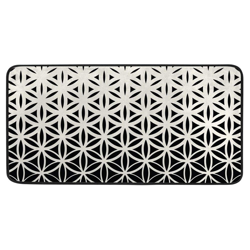 Tapis de cuisine antidérapant super confortable absorbant rayures bleues