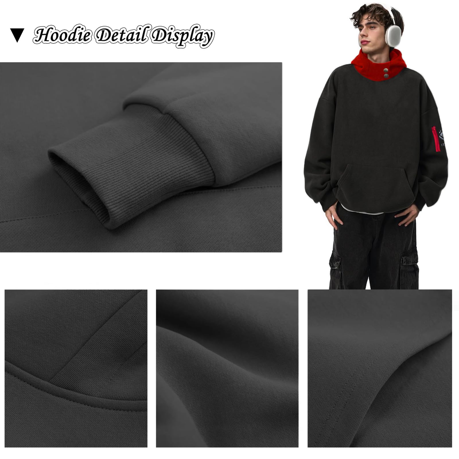 Sudadera unisex con capucha de anime para hombre, color negro, 3D, sudadera con capucha, chaqueta para exteriores