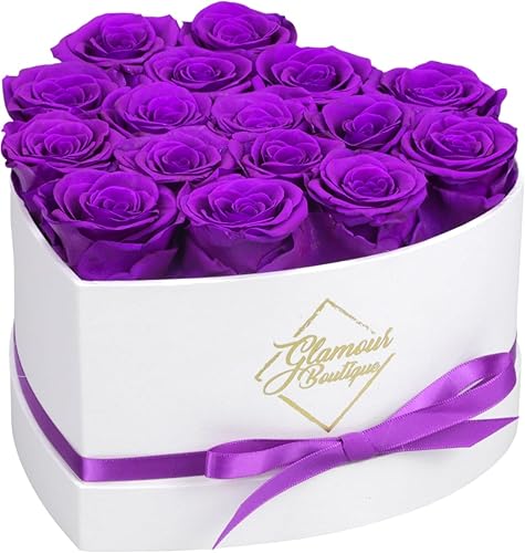 Miniatura 20 de GLAMOUR BOUTIQUE Rosas preservadas en una caja, regalos para ella, esposa y mamá, decoración de flores de rosas para regalo de cumpleaños, ramo de