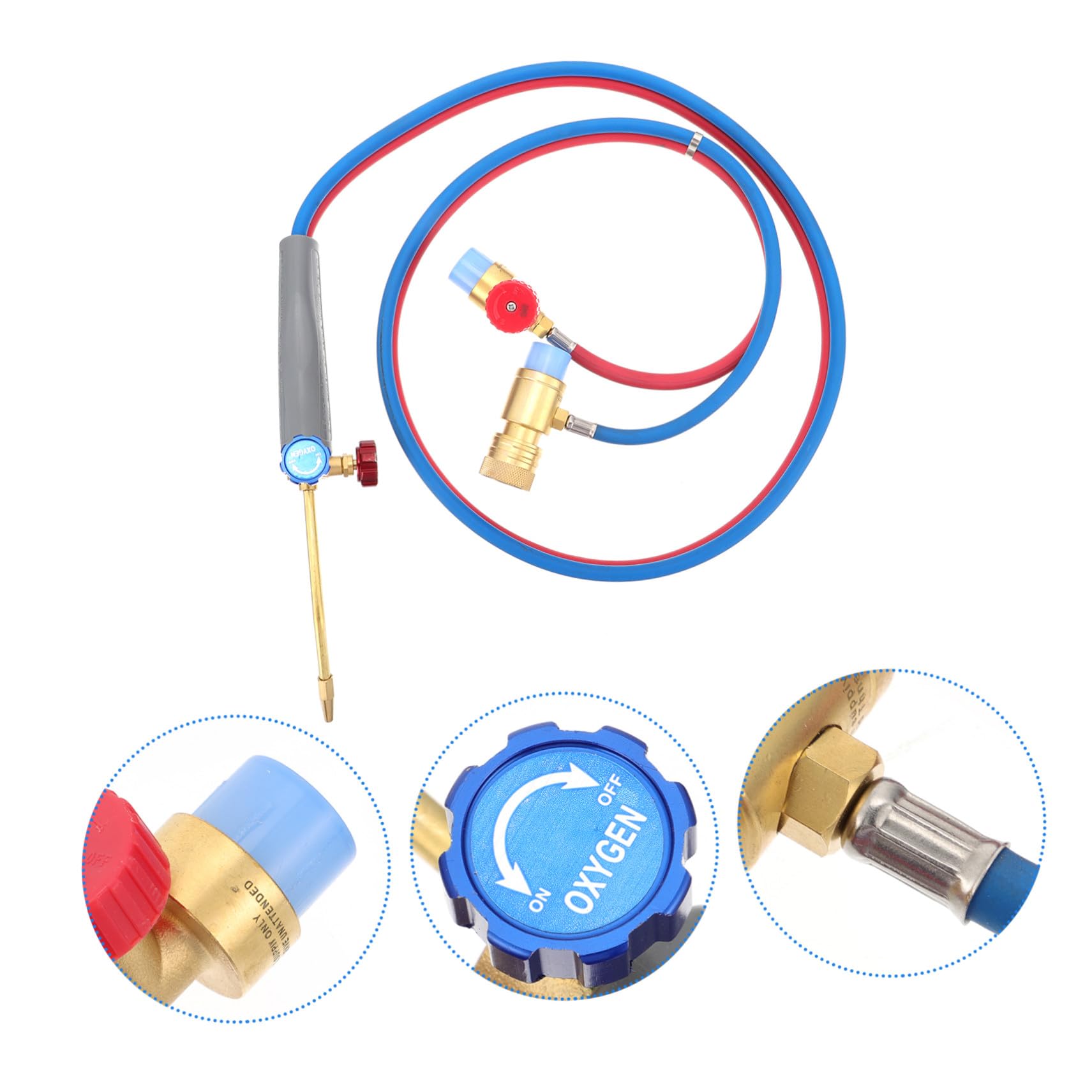 Lurrose Antorcha de Gas de Cobre y Goma y Mangueras Flexibles Mini para Soldar con Llama Regulable y Portátiles para Trabajos de Soldadura Detallados