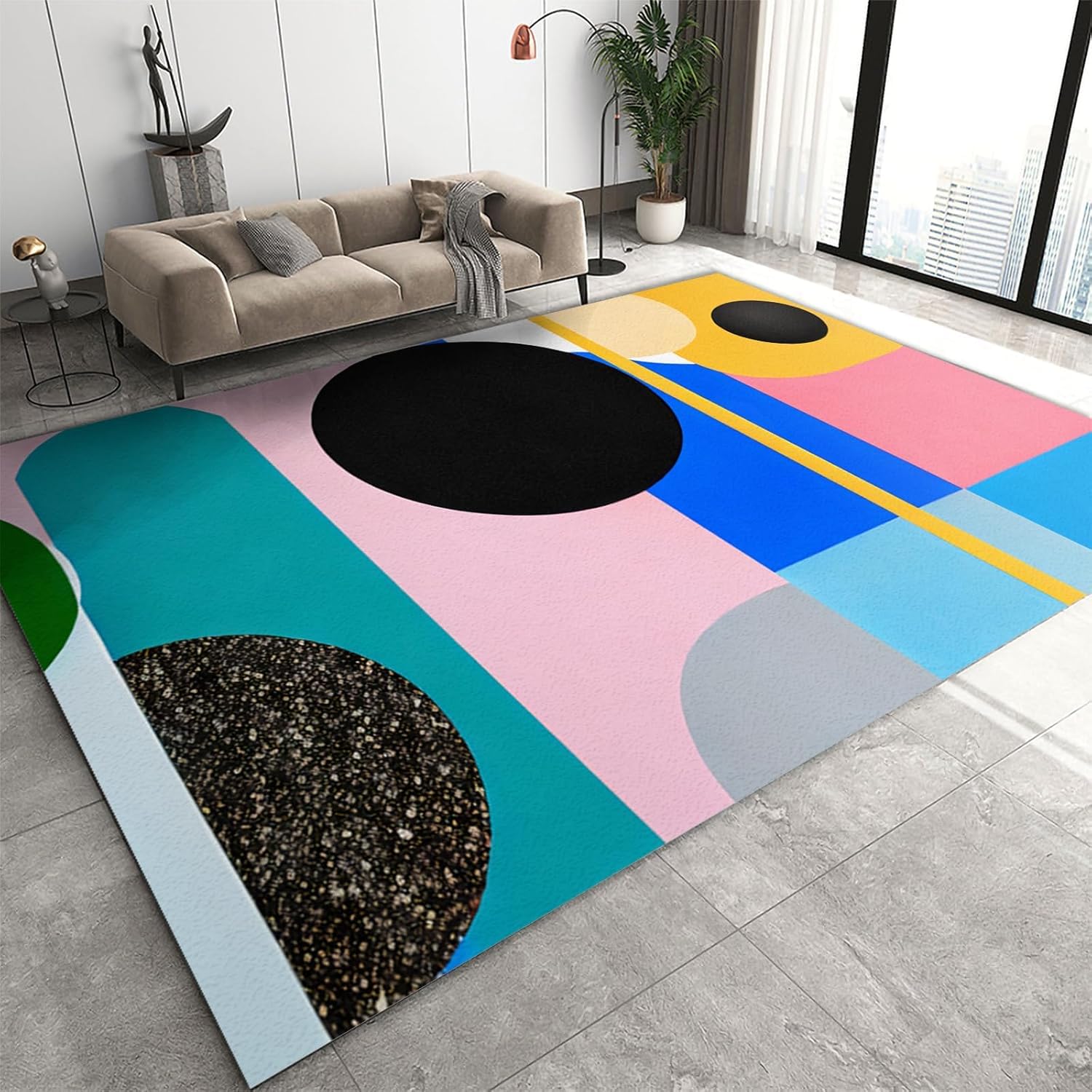 Tapis antidérapant enfant ado pour sécuriser et décorer un salon moderne 120x160