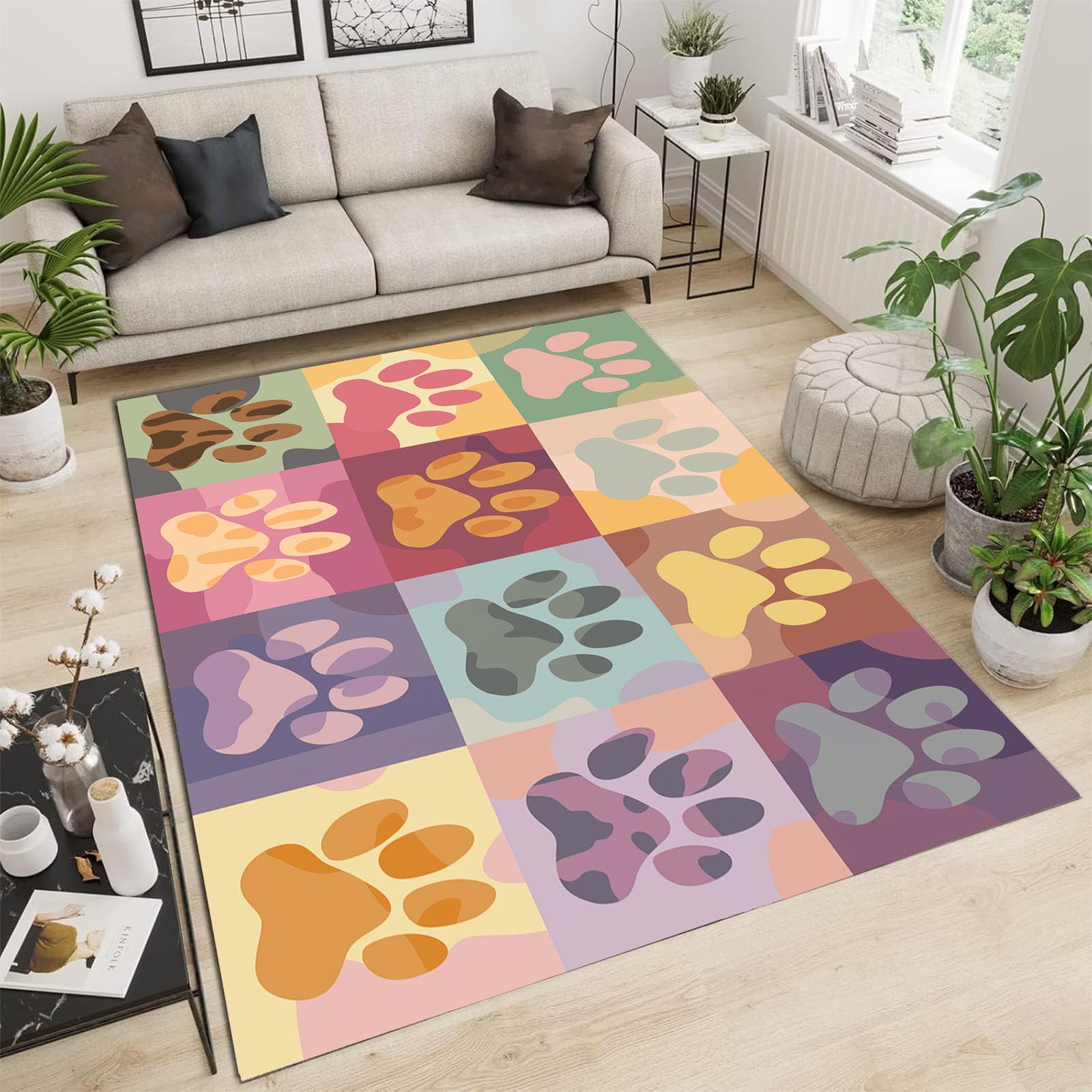 Tapis antidérapant salon lavable pour éliminer les glissades et les taches