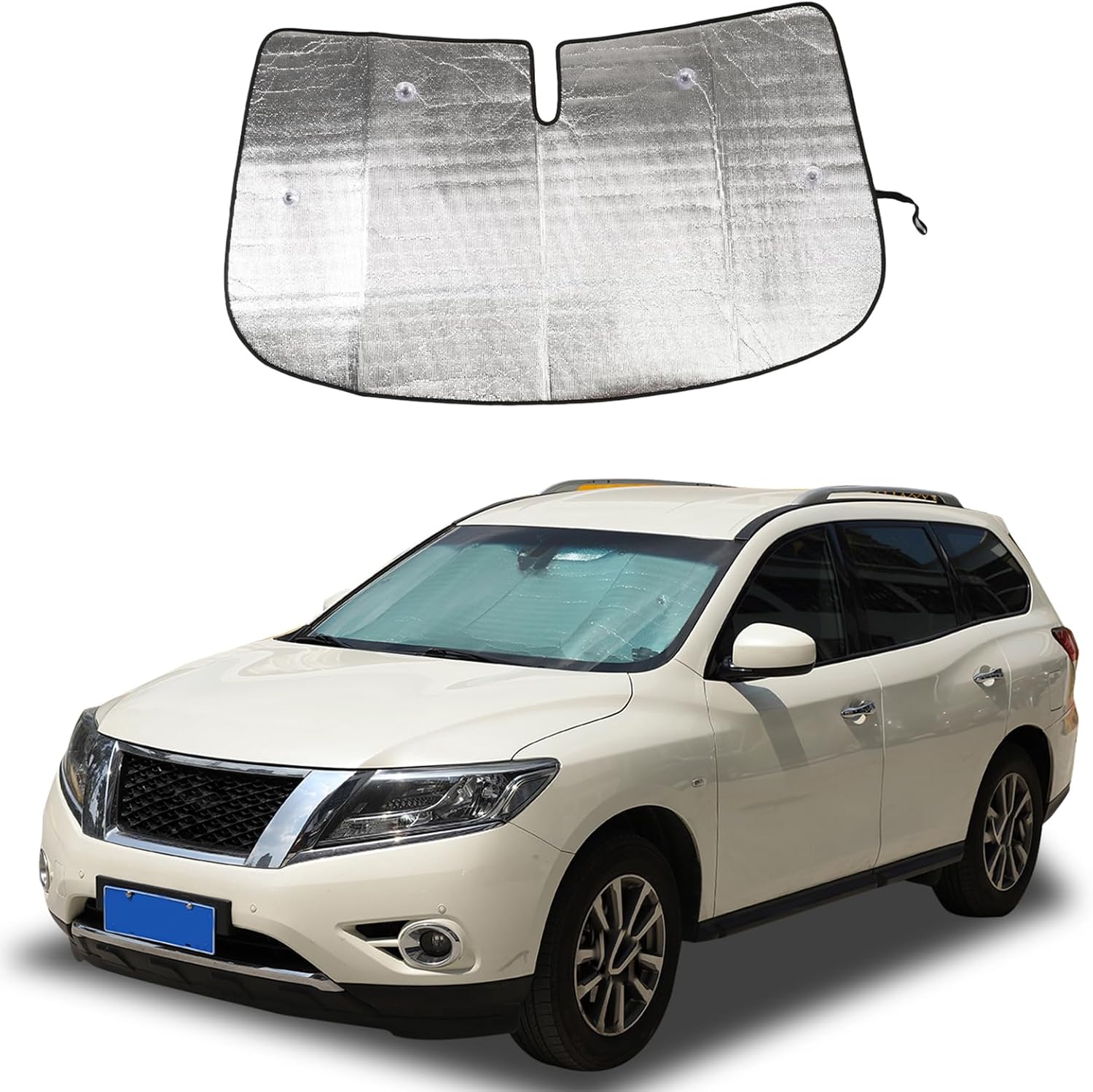 The Original Windshield Sun Shade for Nissan Pathfinder 2013 2014 2015 2016 2017 2018 Car Windshield Reflective Sunshade Protector Sun Shade Accessories (1 PCS)