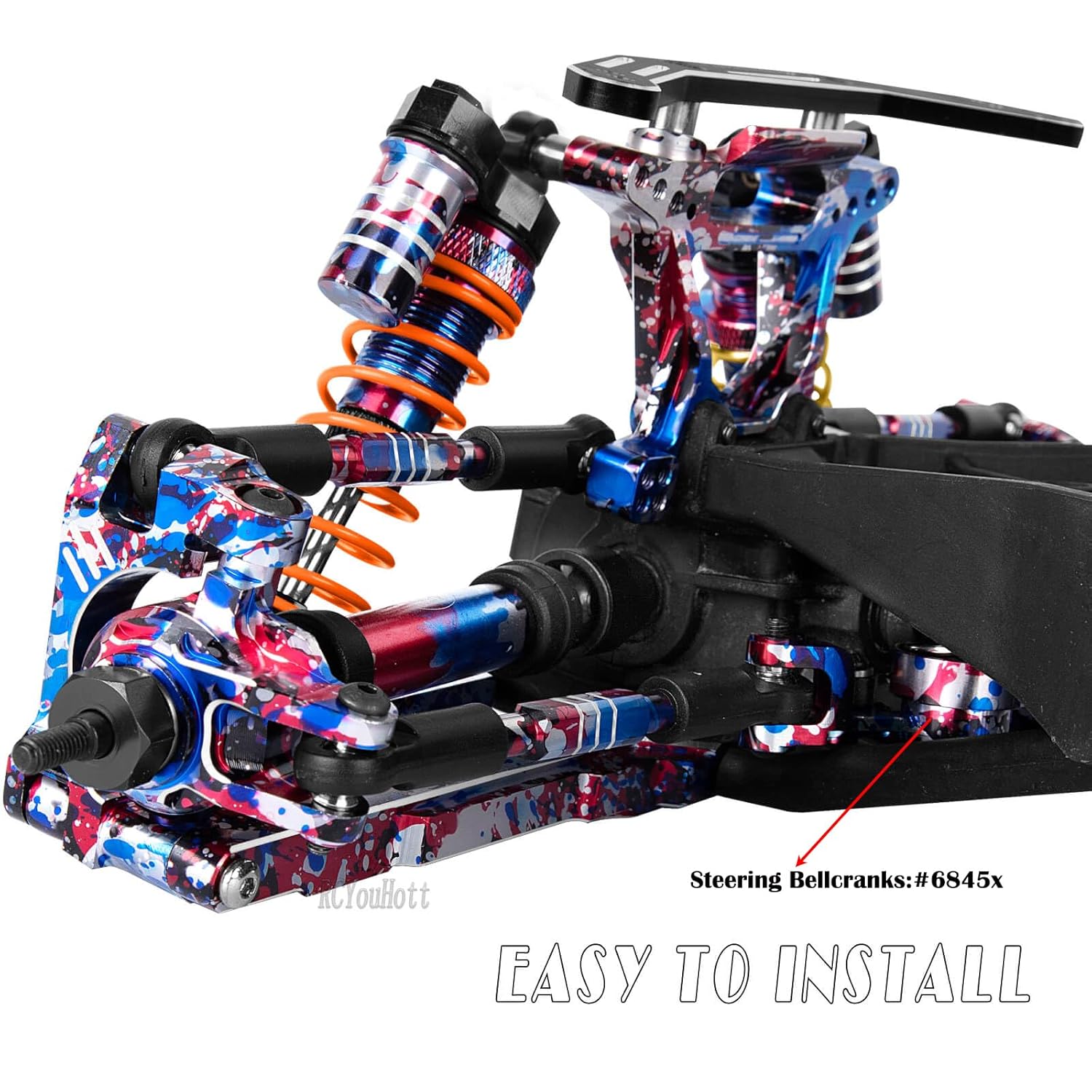 RC Upgrades Part for 1/10 Slash/Rustler/Stampede/Hoss 4x4 4WD VXL,Arm/Shocks/Caster Block,Steering Blocks,Stub Axle Carriers,Steering Bellcranks/Drive Shaft,Shock Tower/Links,Colorful