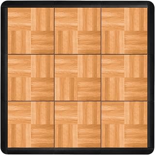 Flooring Inc's 3/8" Thick Interlocking Lightweight Plastic Practice Dance Floor Kit, Printed Dance Temporary Flooring Over Carpet for Practice and Performance of Countless Dance Styles