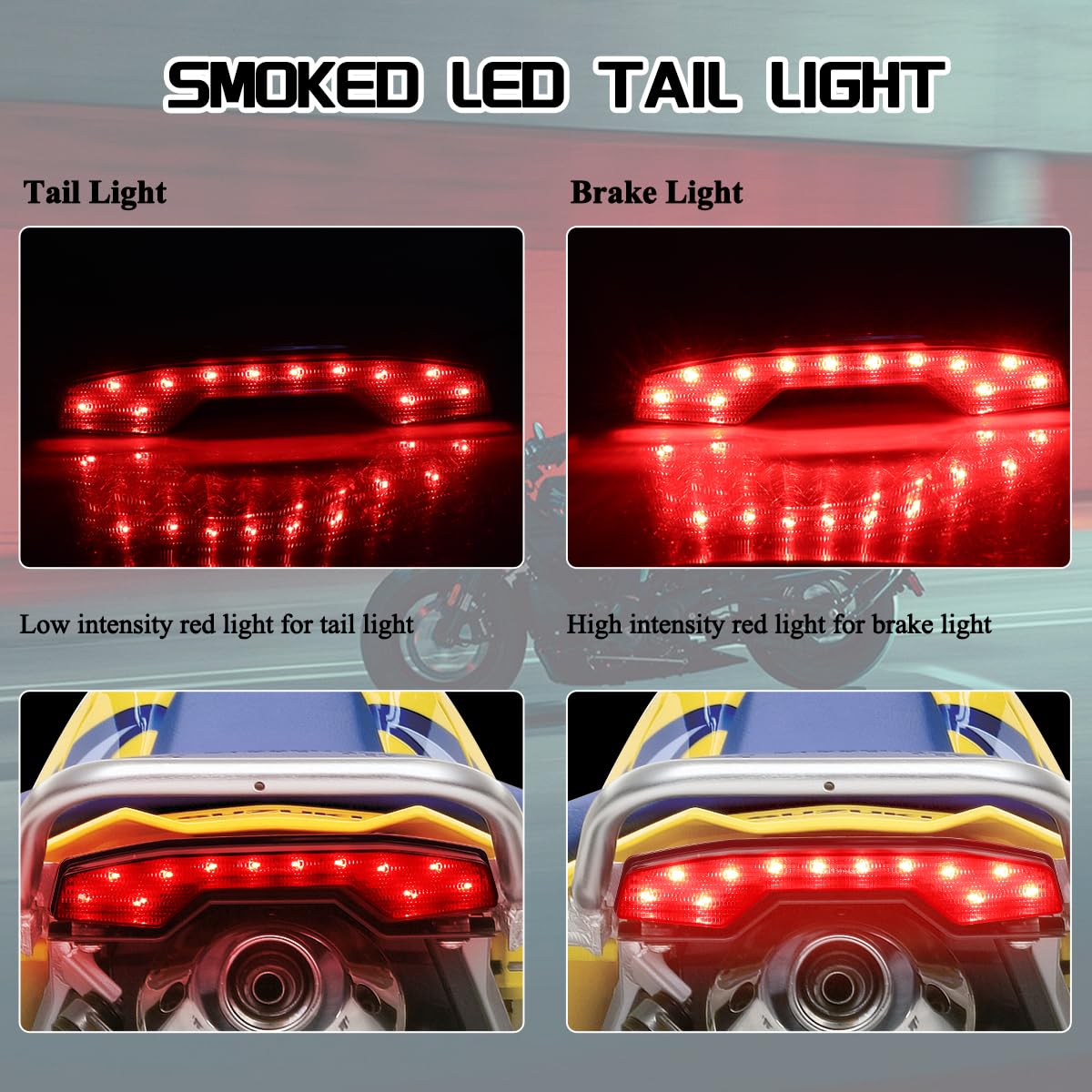 FACAILAHA ATV Smoked LED Tail Lights Assembly Brake Taillights Compatible with Suzuki LT-R450 QuadRacer 2006-2009