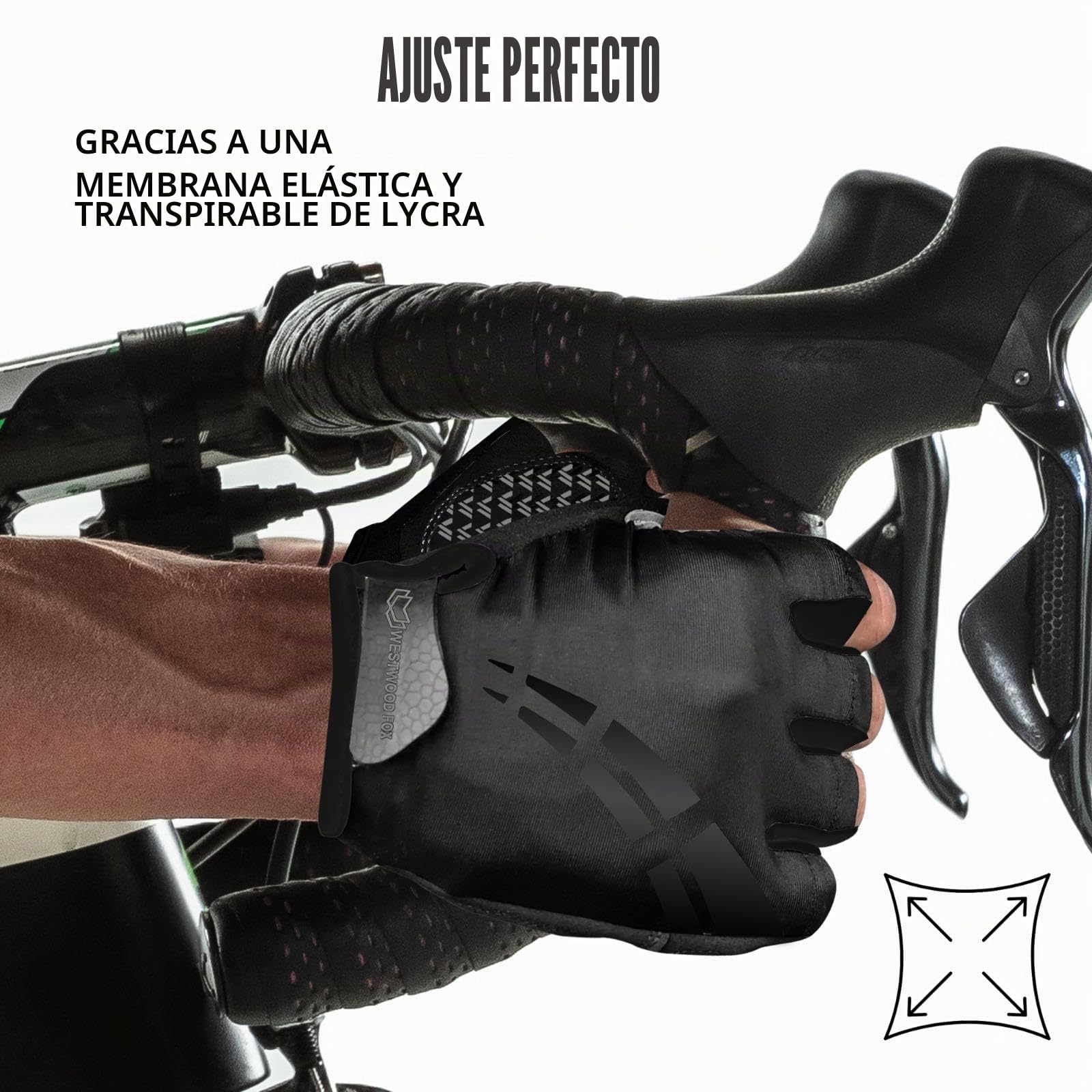 WESTWOOD FOX Guantes de Ciclismo Unisex con Acolchado de Gel Antideslizante Transpirables