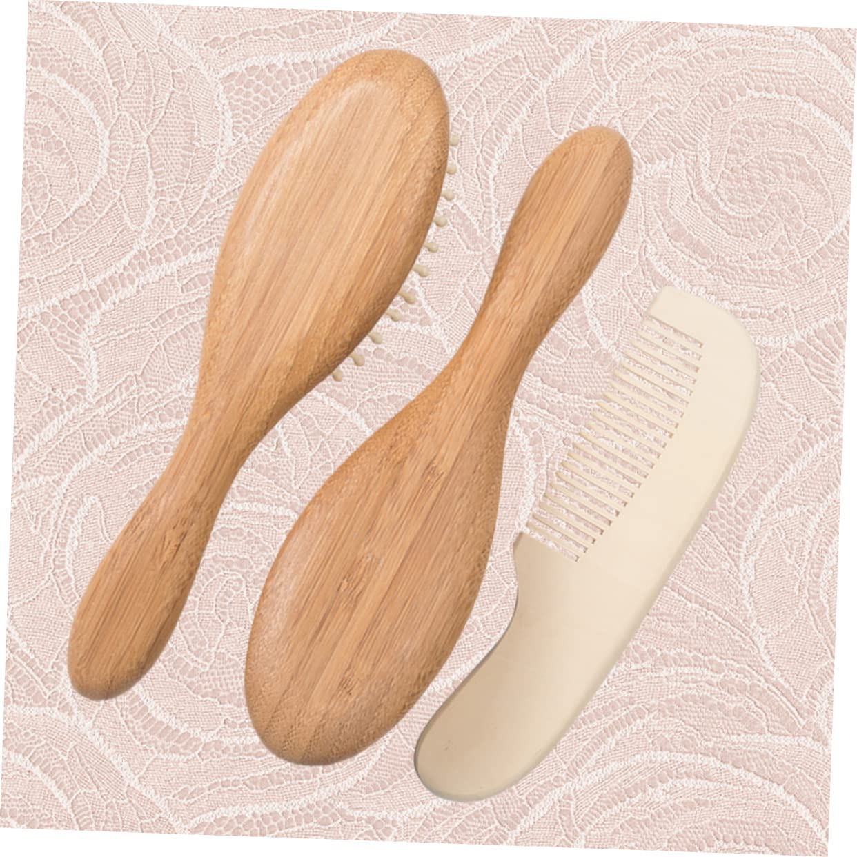Didiseaon Juego de 2 Cepillos para El Cabello para Bebés Kit de Cuidado para Bebés Cepillo para La para La Piel del Bebé 3 Piezas