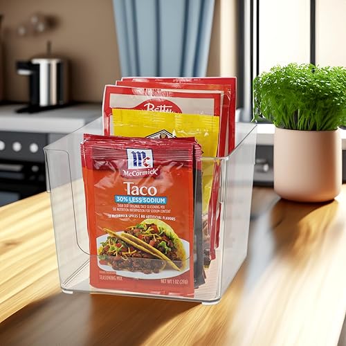 Miniatura 5 de Organizador de aperitivos, cubo de almacenamiento transparente, cubos organizadores de congelador, soporte de plástico para condimentos de alimentos