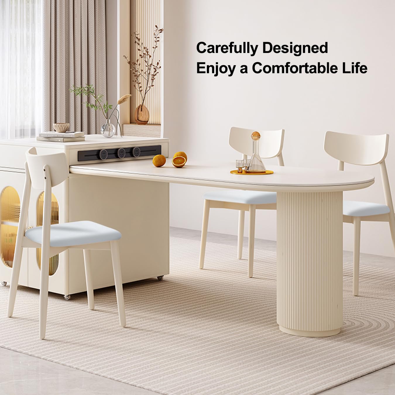 Coprisedia Rotondo Elasticizzati Coprisgabello Velluto Copriseduta Sgabello 36-50cm Coprisgabello Elastico,Tessuto di Lusso, Elastico Antirughe Lavabile e Antipolvere (4, Bianco)