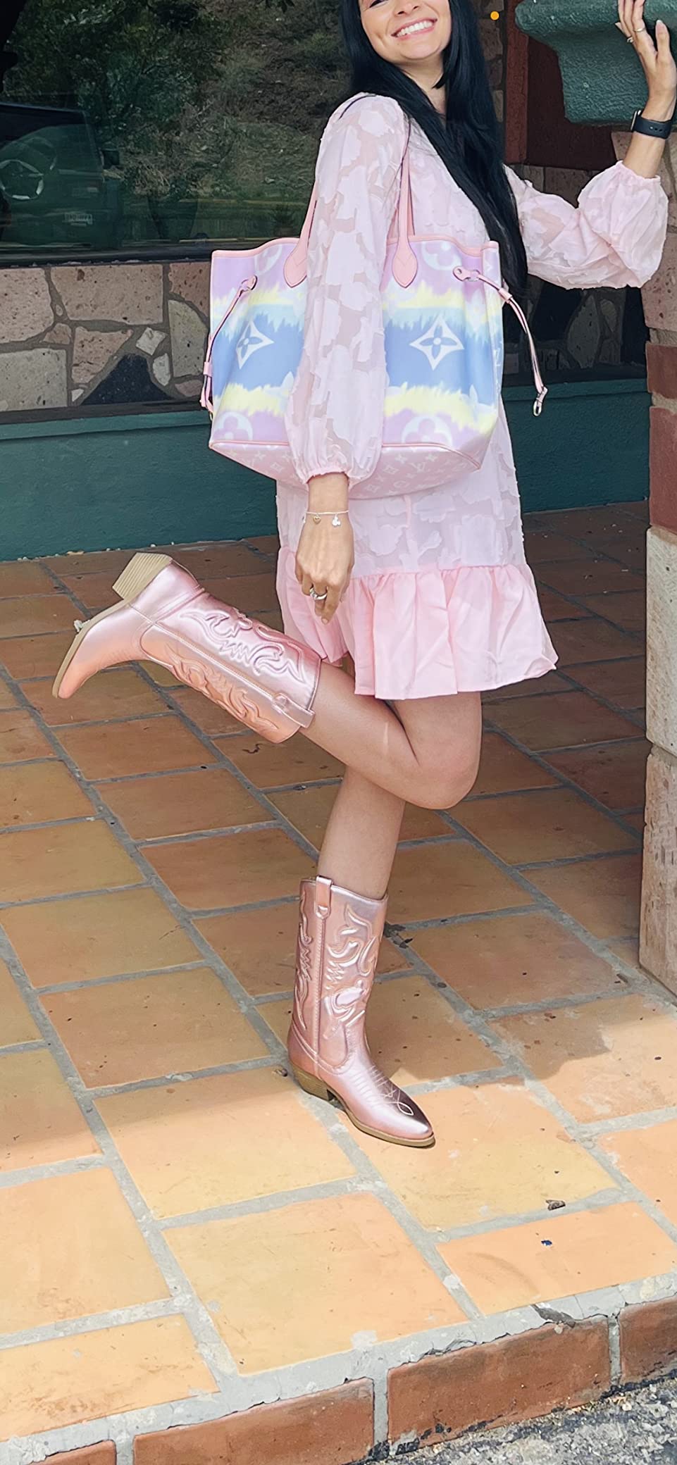 Rhnestone Knee Hgh Western Boots | Black Cowboy Boots, Chunky Heels Boots, Womens Knee Hgh Boots