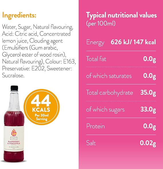 SIMPLY Raspberry & Pineapple Cooler (1 Litre)