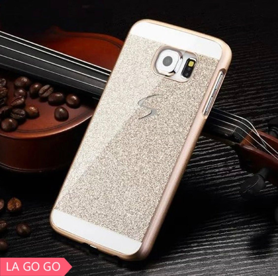 Galaxy S4 Case, LA GO GO(TM) Beauty Luxury Diamond Hybrid Glitter Bling Hard Shiny Sparkling with Crystal Rhinestone Cover Case for Samsung Galaxy S4 i9500 (Gold, Galaxy S4)