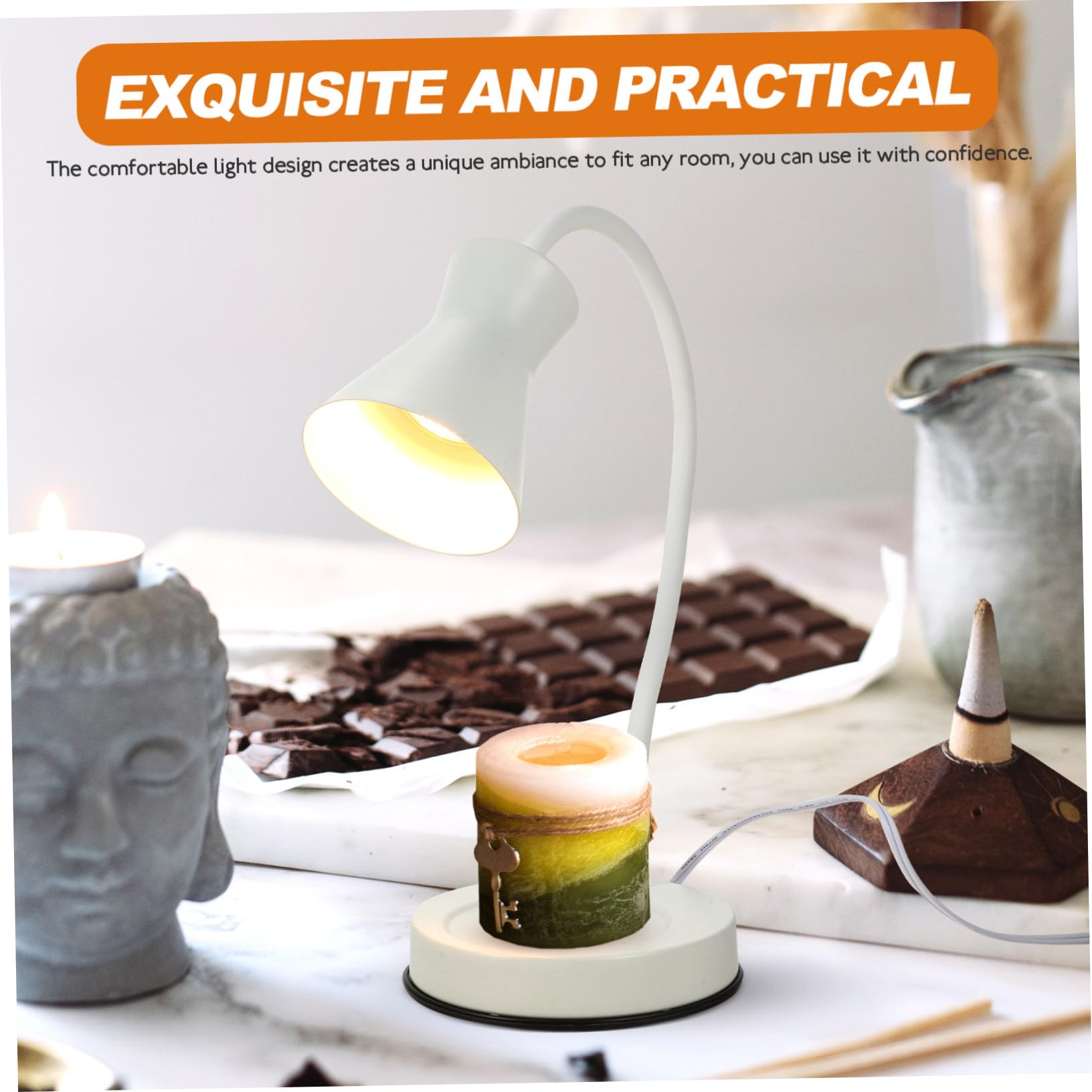 KONTONTY 1Set Candle Warmer Lamp with Bulbs Dimmable Wax for Home for Bedroom Office and Meditation Spaces Elegant Design for Scented Wax