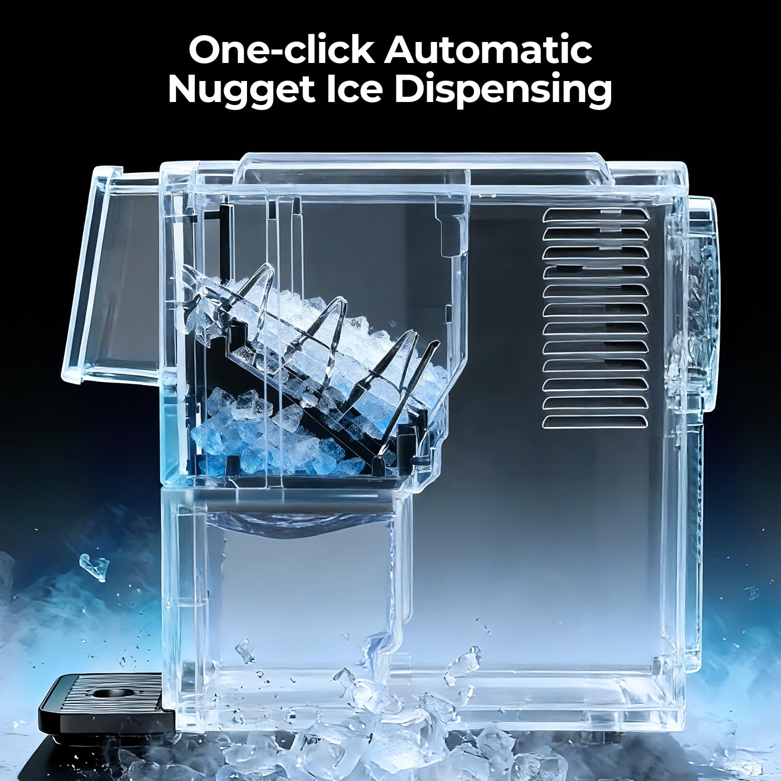 Countertop Ice Maker, 26 Lbs/Day Ice Production, 2 Sizes, 8 Ice Cubes In 6 Minutes - Portable Mini, Energy Efficient, With Basket/Scoop For Home/Party/Travel/Camping/Bar on Fridge.com - View 4