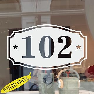 JBY Graphics Customizable Number Decal for House or Business Door Address Suite or Locker Personalized Number Vinyl Sticker (4" x 7")