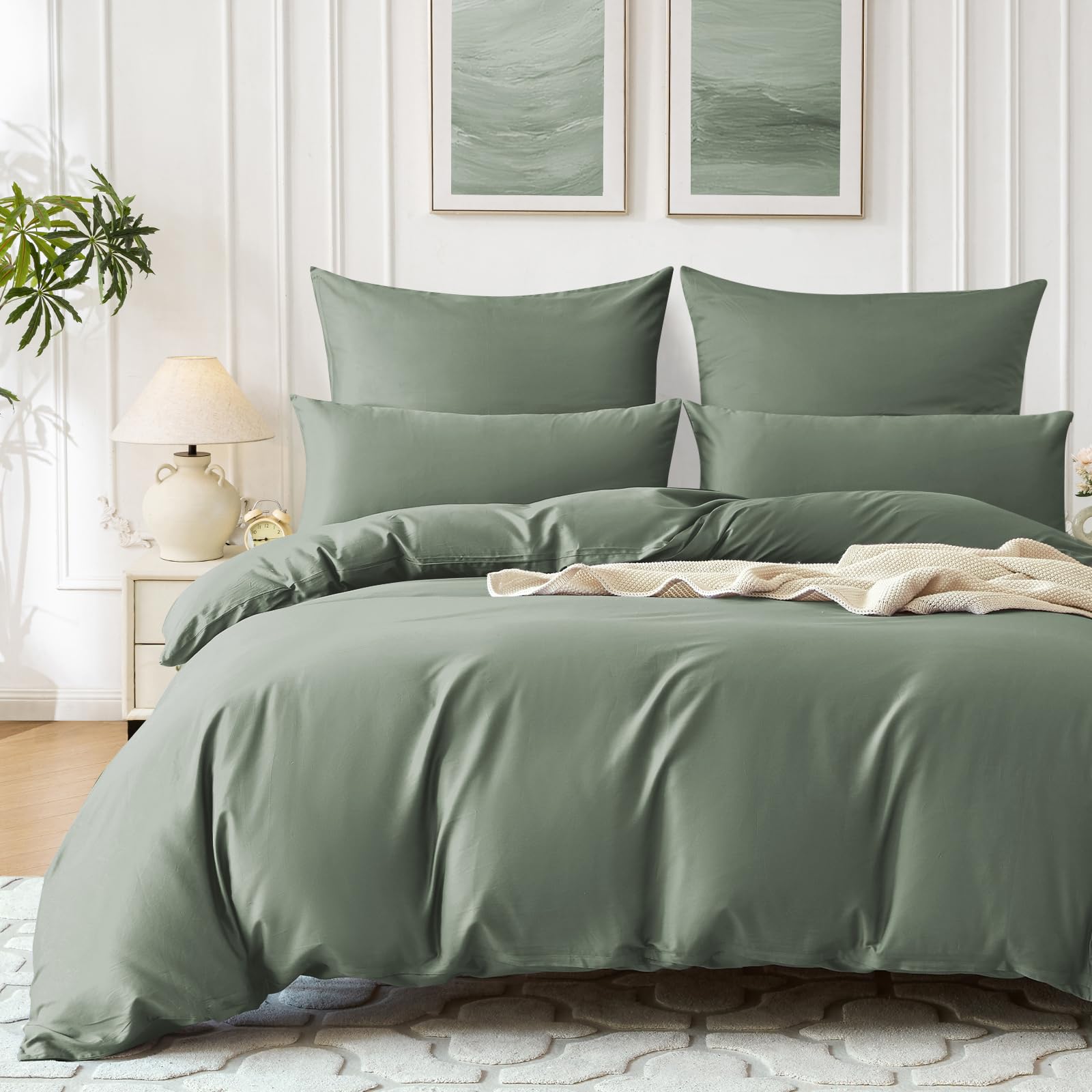 Housse de couette 220x240 satin de coton SOULFUL parure de lit luxe