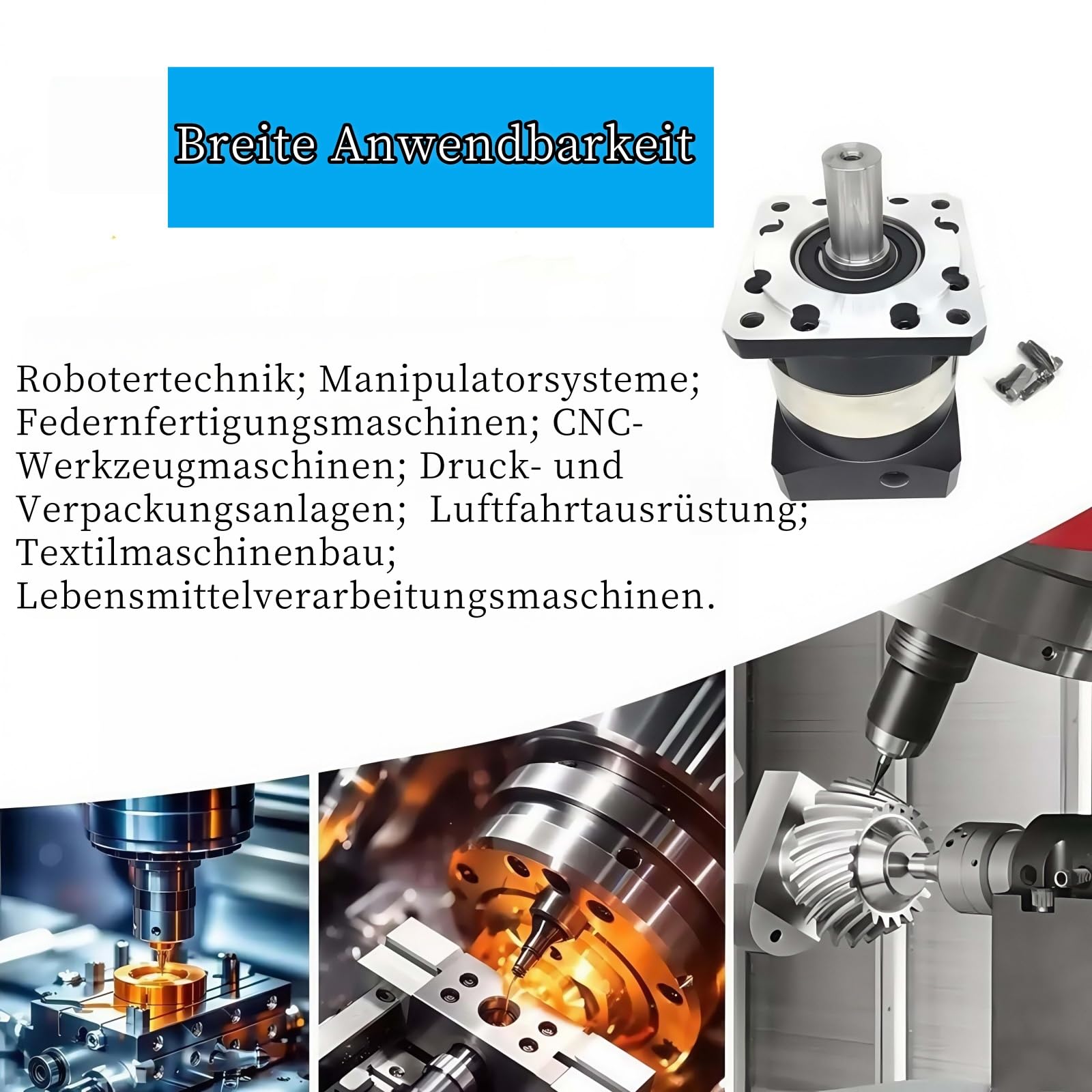 Planetengetriebe Speed Reducer Gear Head Ratio 50:1 Backlash 12 arc-min für 19mm Eingangswelle 750W 1KW 80mm Servomotor, Planetengetriebe 3500RPM Gear Box Reducer für CNC-Drehmaschine Reducer