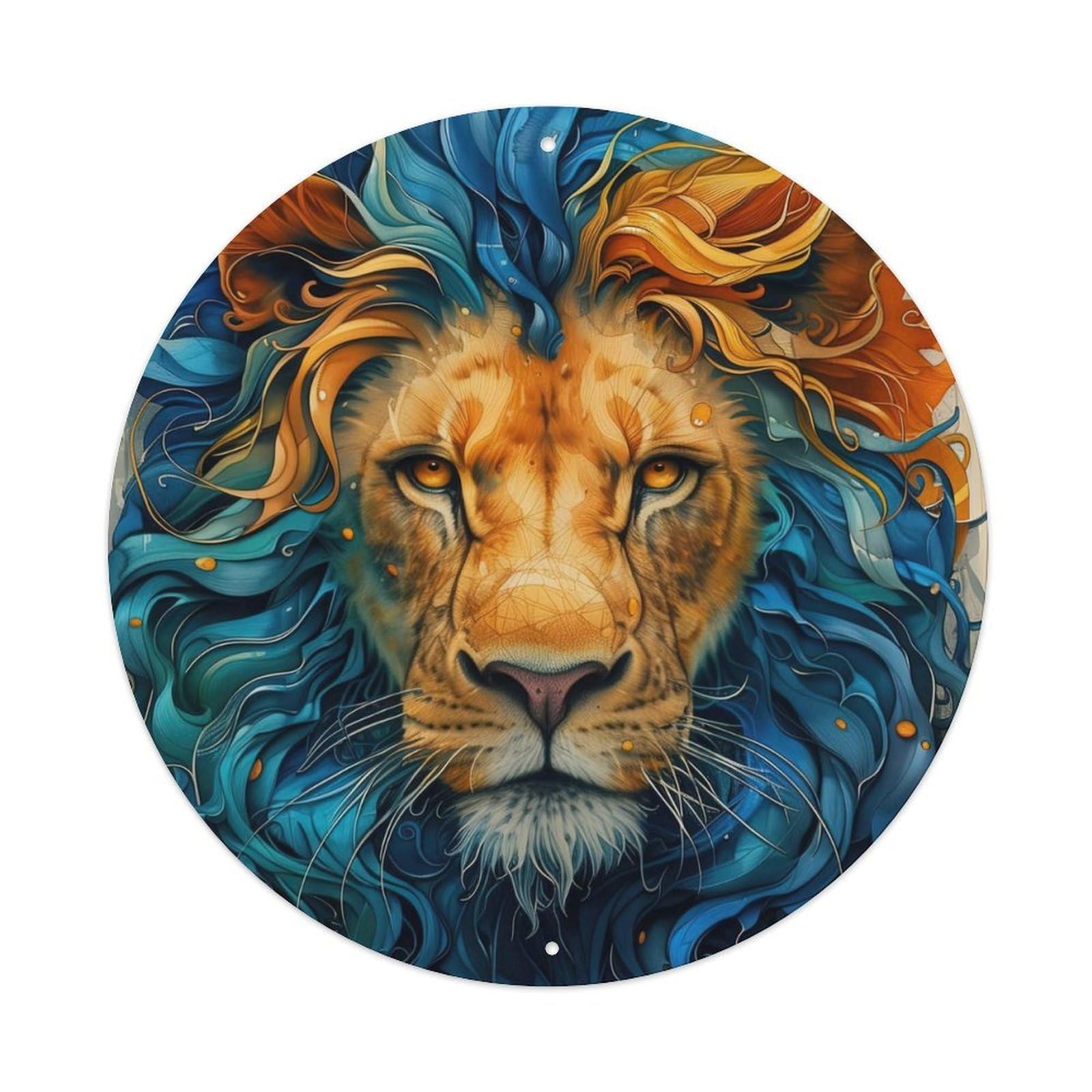 Animal Vibrant Lion King Metal Tin Sign