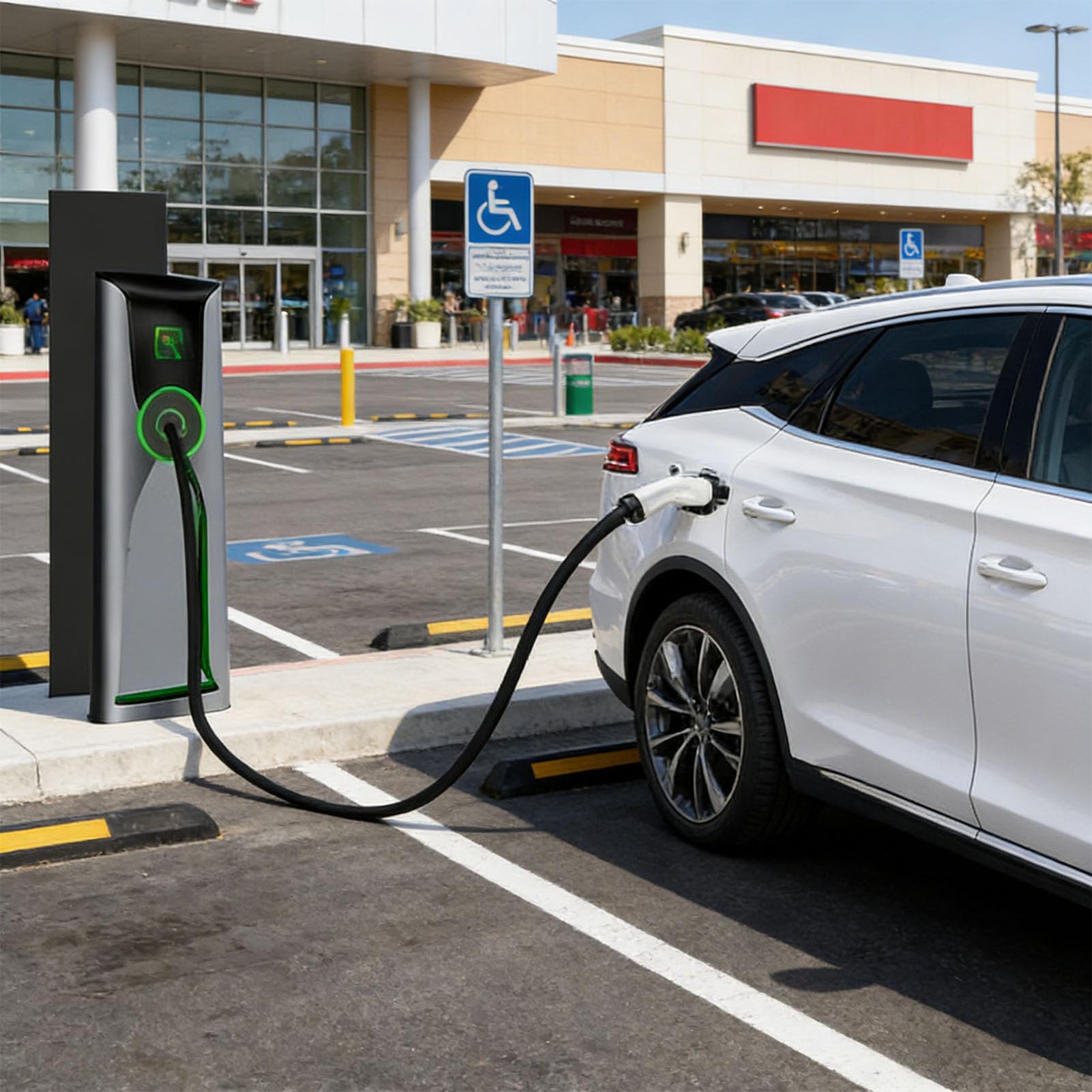 KIMISS 16FT Typ 2 do J1772 EV Przedłużacz 32A Przedłużacz Ładowarki EV z Woreczkiem na Wodoodpornym i Przechowywaniem do Ładowania Pojazdów Elektrycznych J1772 w Domu i w Podróży