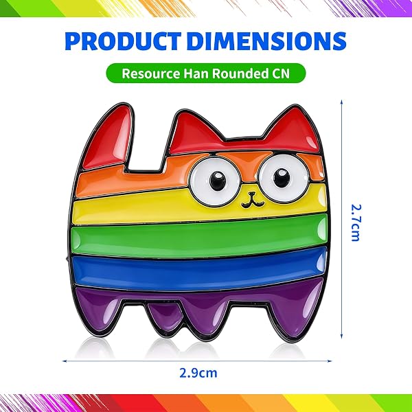 Regenbogen Pride Pins,Emaille-Anstecker für Kleidung, Rucksack,LGBTQ Accessoires,Rainbow Friends Accessoires, Katzen-Pins,Geschenkidee für Pride Month - 2