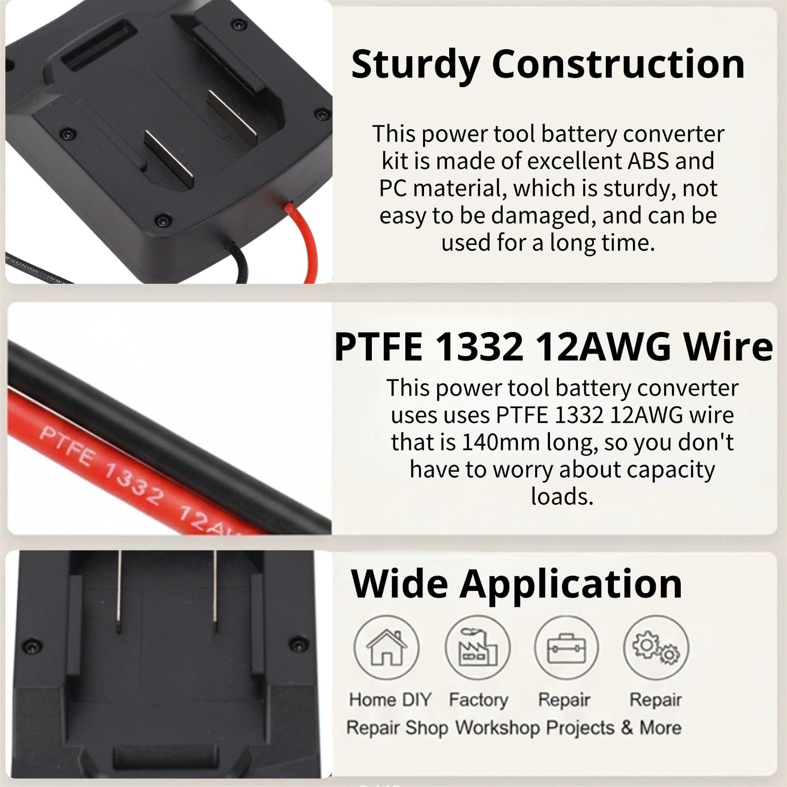 Adaptateur de Batterie D'outil électrique pour Batterie au Lithium Parkside X20V Team avec Une Large Application, Adaptateur Universel pour Batterie d'outils électriques