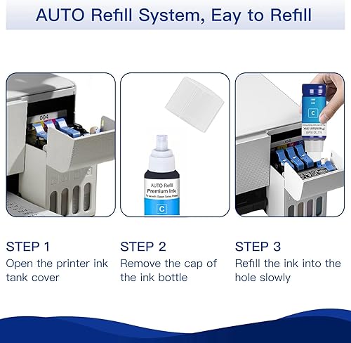 Miniatura 3 de 522 botellas de repuesto de tinta para Epson EcoTank ET-2800, ET-2803, ET-2840, ET-2400, ET-4800, ET-4810, ET-4700, Epson EcoTank ET-2720(BK C M Y,