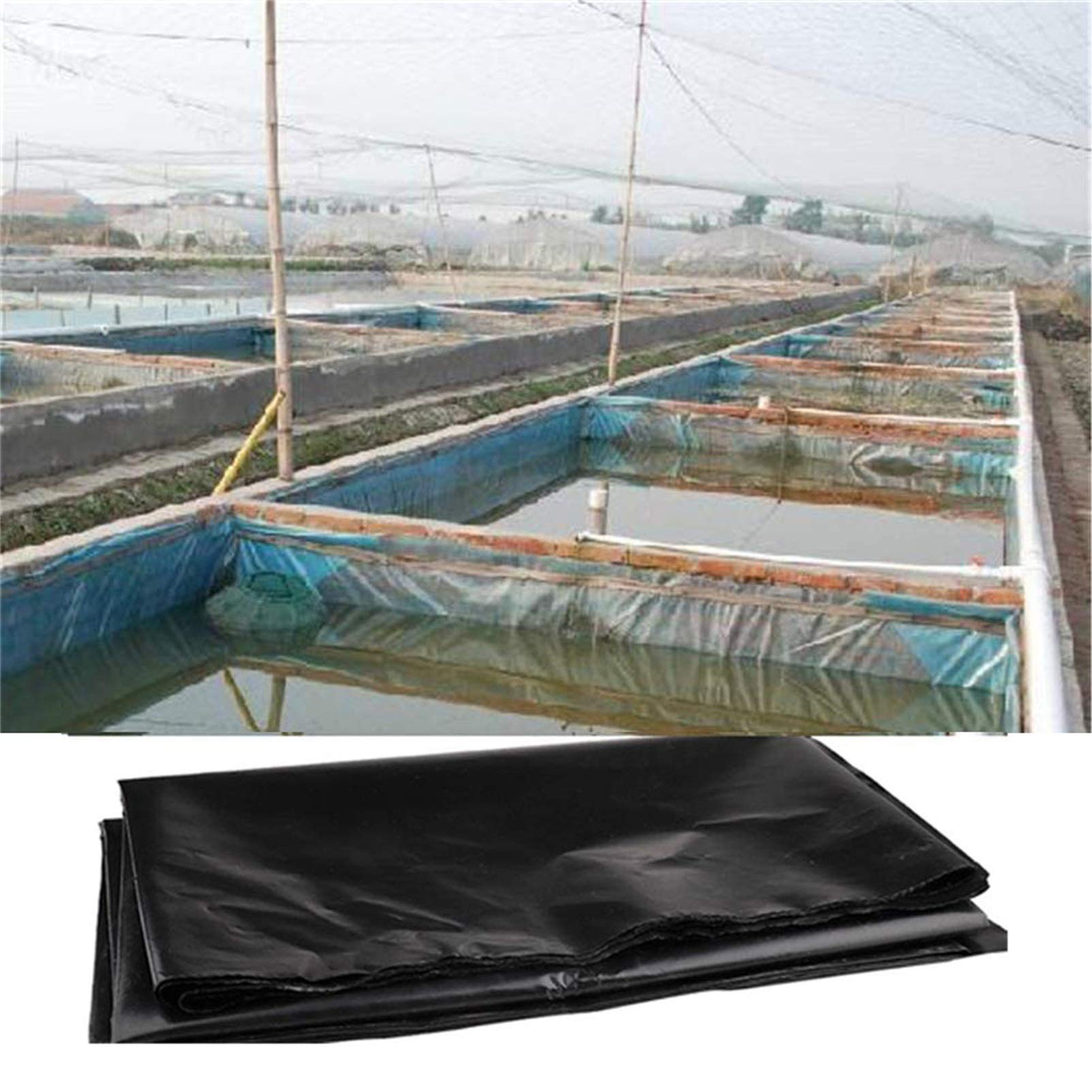 Bâche pour bassin anti-fuite en PEHD noir pour réparer ou créer un jardin aquatique stable
