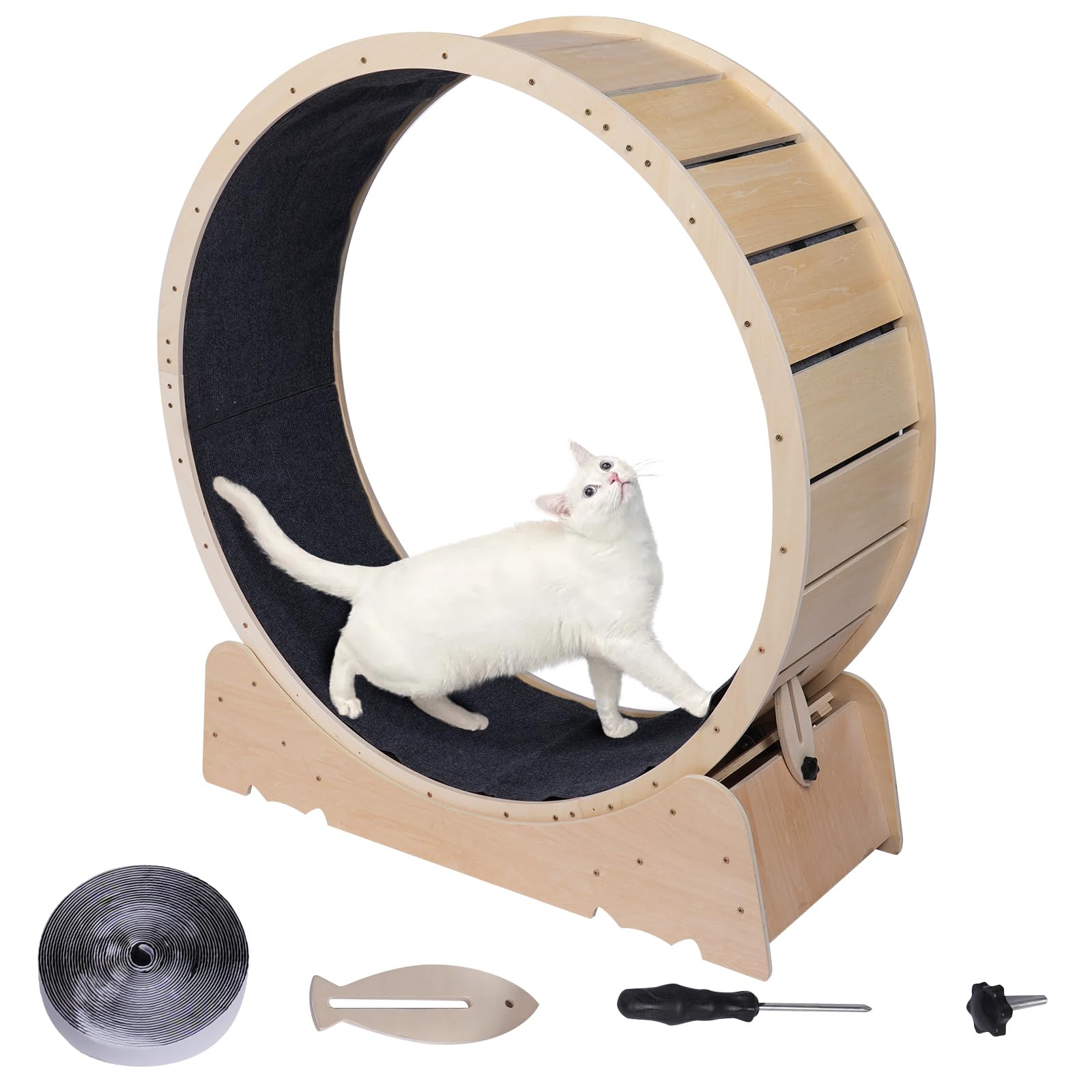 Large Cat Exercise Wheel 40 Inch Treadmill Exerciser for Indoor Cats Love Kitty Running Toy Walking Training for Fitness Weight Loss Device Suitable for Most Cats Physical Exercise Activity