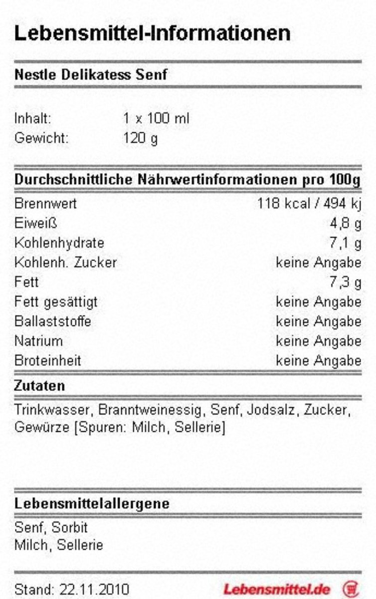 Thomy Gourmet mostaza de Alemania 100 ml