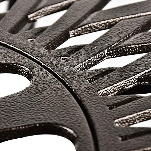 Miniatura 5 de Mesa redonda para patio al aire libre con agujero para paraguas, mesa de comedor de aluminio fundido para patio trasero, jardín o porche, 41.3