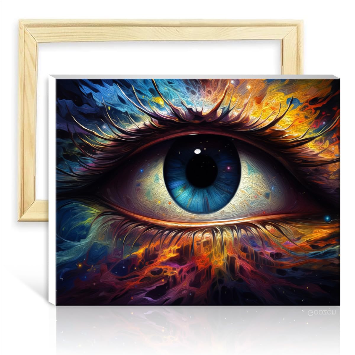 TANGFEIY Paint by Numbers Imagine Eyes Paint by Number Adults with Brushes and Acrylic Pigment on Canvas Painting for Adults Number Painting Art with Frame(30x40cm)