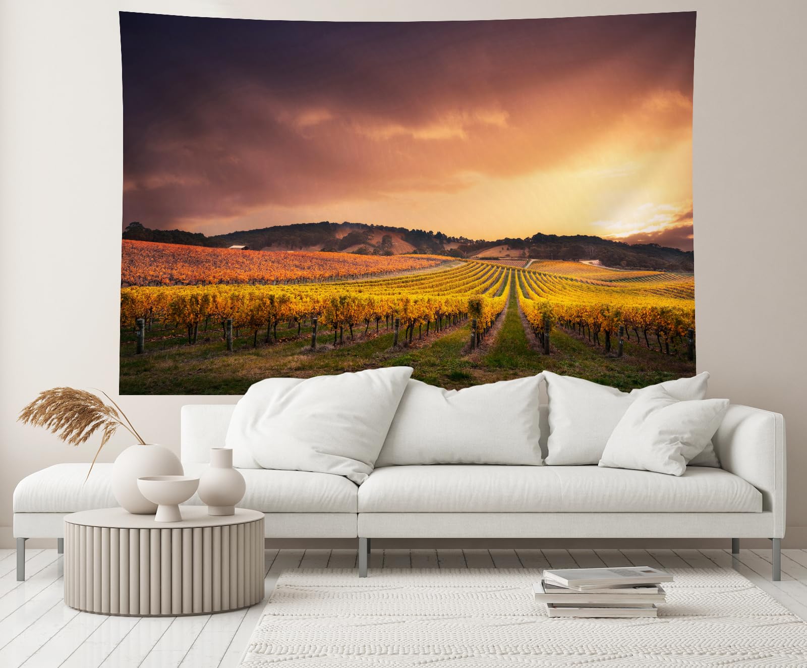 Amazon.com: CHNYWORK 59x39 Inches Sunset Vineyard Tapestry Wall